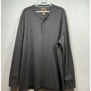 The Foundry Long Sleeve Henley Thermal Shirt Mens 3XL Gray
